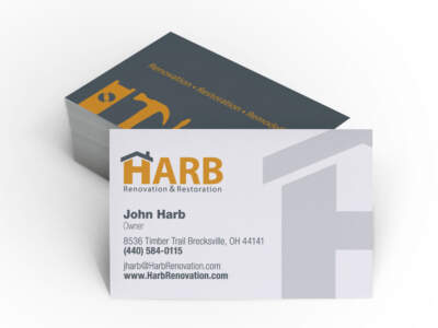 Logo and Business card design for Harb Renovation & Restoration | Quick graphic design services